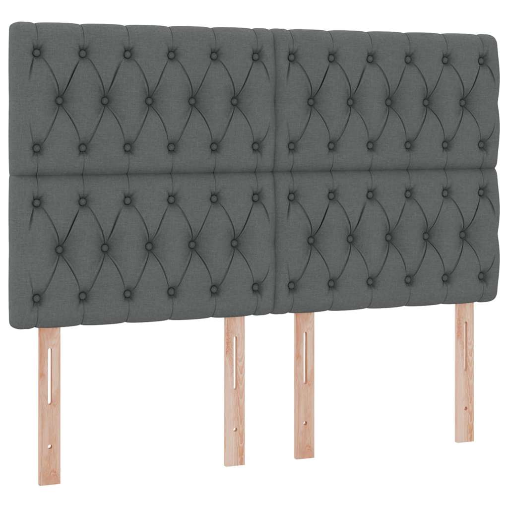 Förvaringssäng med LED Mörkgrå 140 x 190 cm Polyester