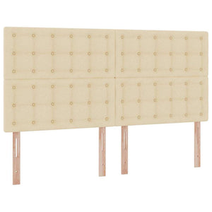 Förvaringssäng med LED med madrass Kräm 160 x 200 cm Polyester