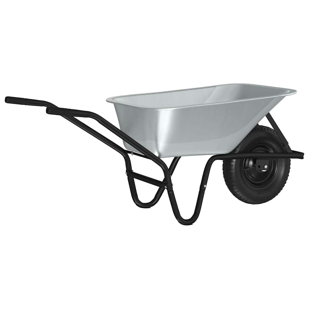 Vagn Silver och svart 100 L 150 kg Galvaniserat stål
