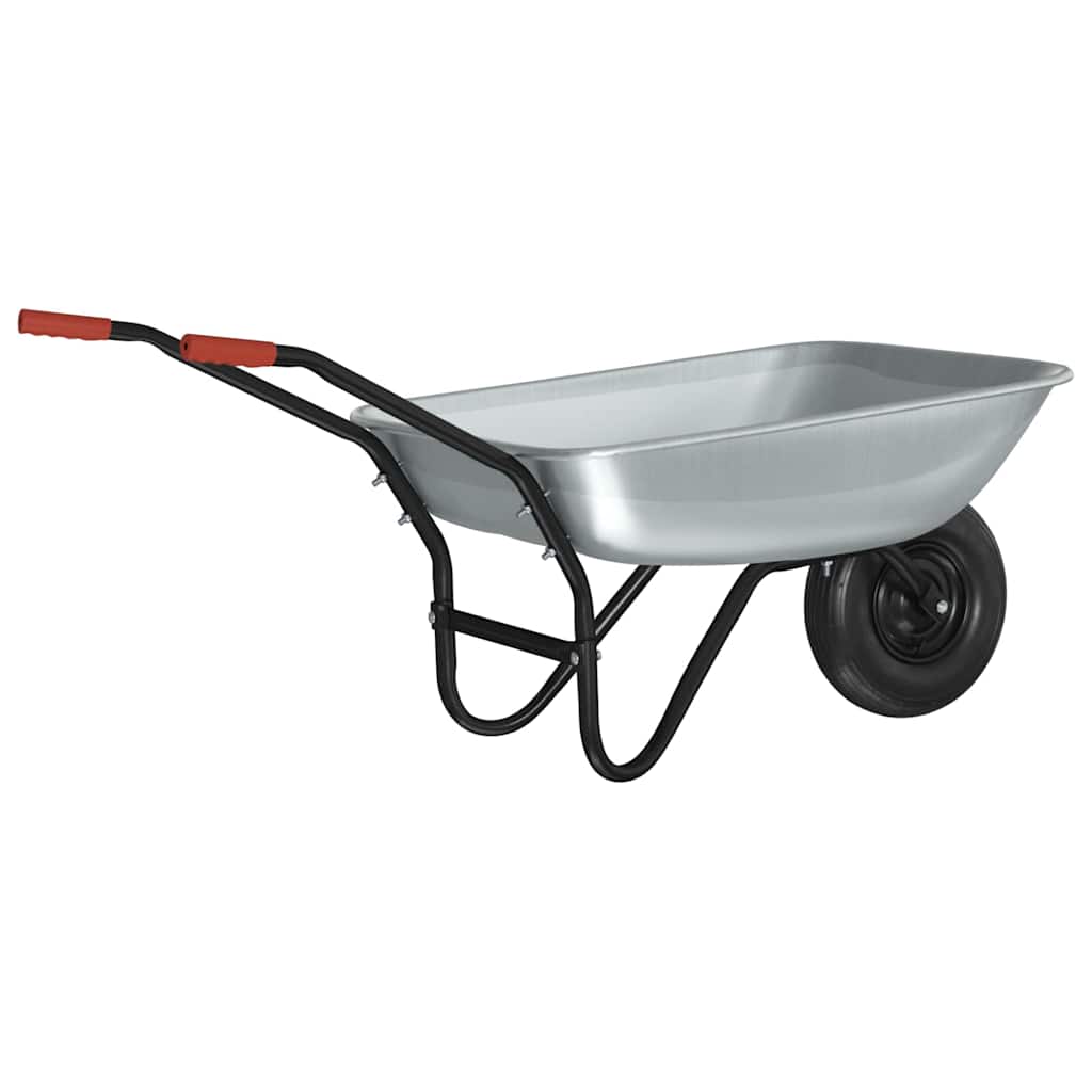 Vagn Silver och svart 80 L 120 kg Galvaniserat stål
