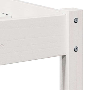 Sängram med huvudgavel Vit 208.6 x 157.6 x 69.4 cm Massiv furu