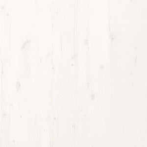 Sängram med huvudgavel Vit 208.6 x 157.6 x 69.4 cm Massiv furu