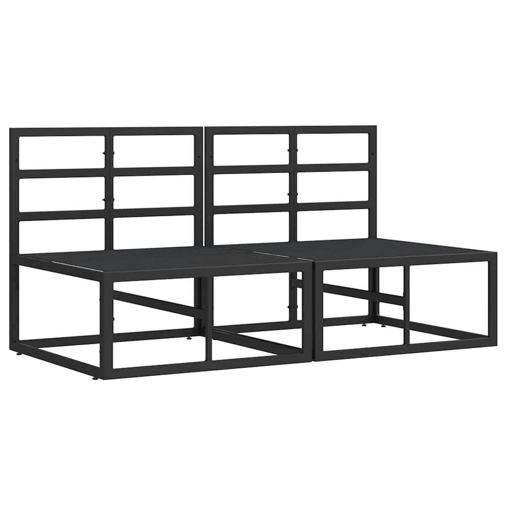 Utomhus Möbler med kudde 2 pcs Svart 70 x 71.5 x 32 cm Metall