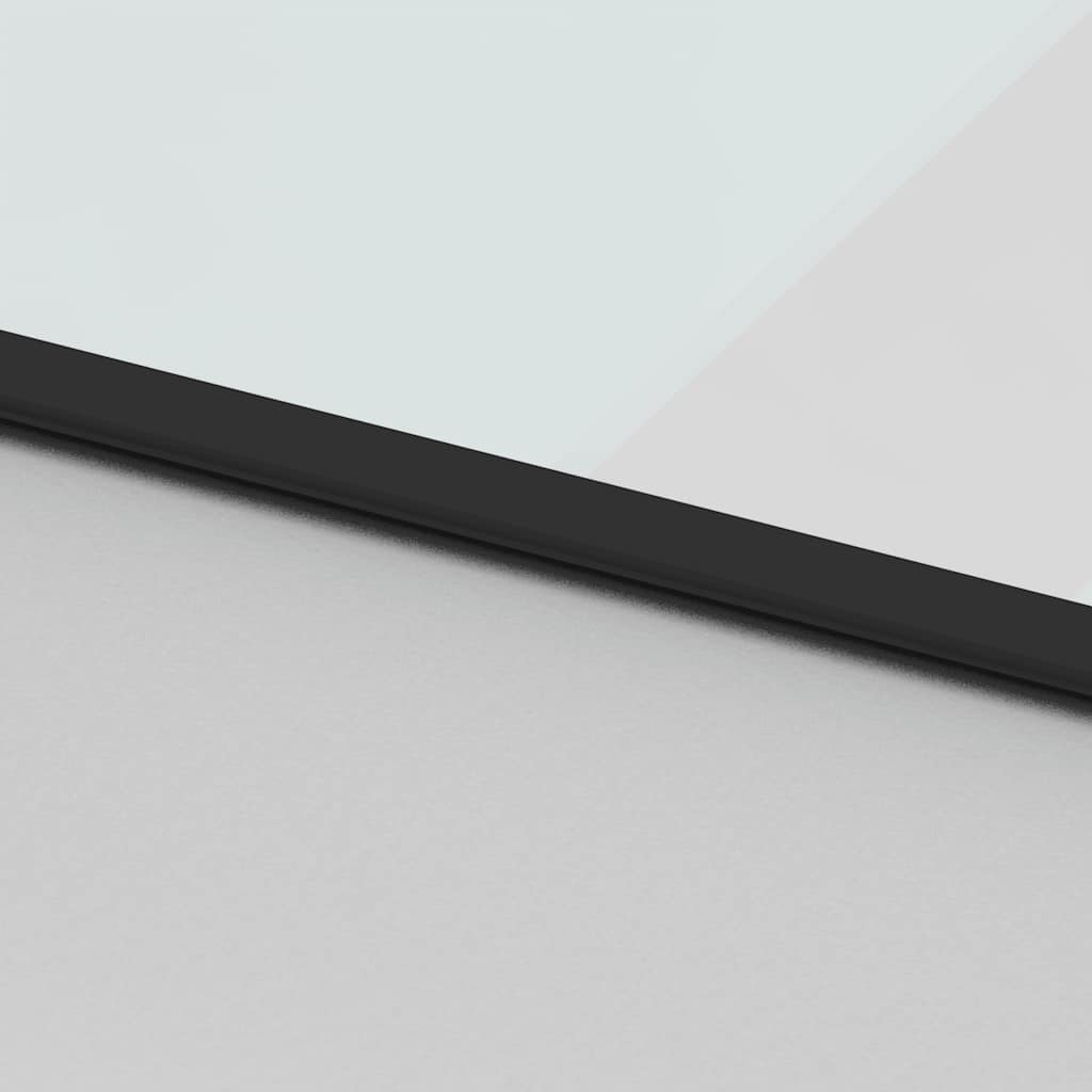 Skjutdörr med beslagssats svart 90x205 cm härdat glas