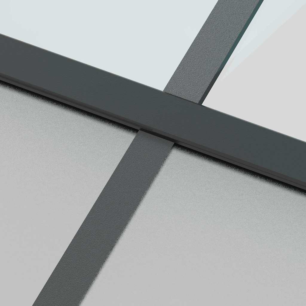 Skjutdörr med beslag svart 102,5x205 cm härdat glas