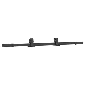 Skjutdörr med beslag svart 76x205 cm härdat glas