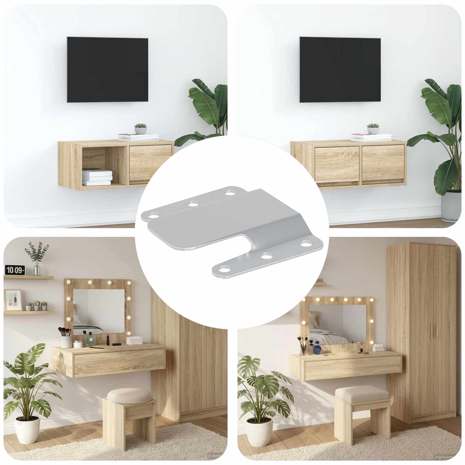 Flush Mount-Bracket 419 Silver 75 x 66 x 1,4 mm Stål