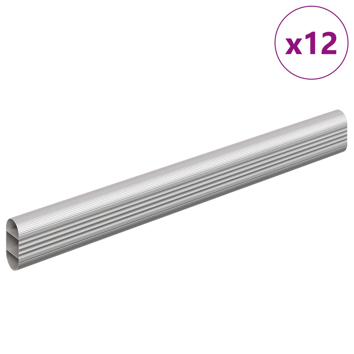 Klädstång 12 st Silver 264 x 15 x 29 mm Aluminiumlegering