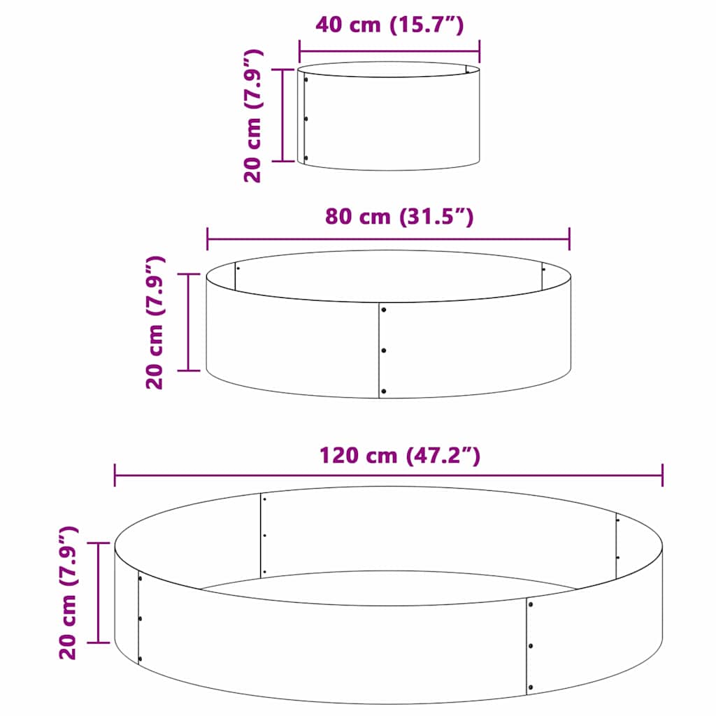 Trädgårdsplanterare Silver 120 x 120 x 20 cm Rostfritt stål
