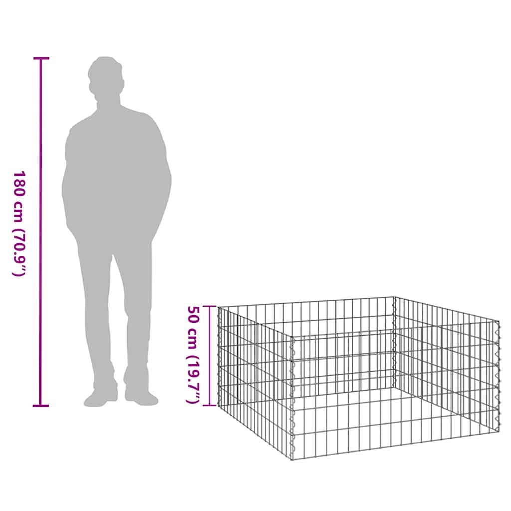 Fyrkantig Komposter 100 x 100 x 50 cm Järn