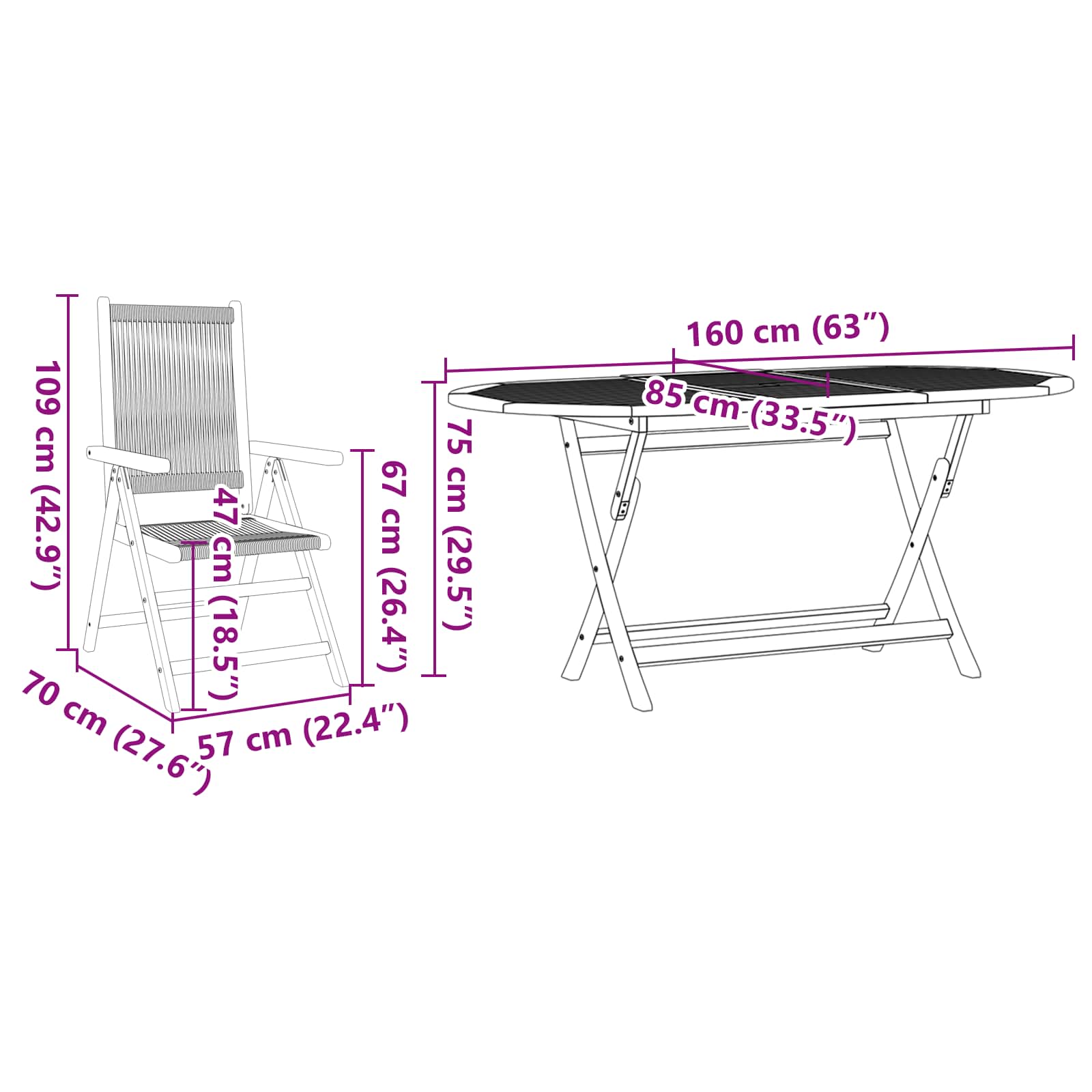 Trädgårdsmöbelset 7 pcs Beige Massivt Akaciaträ