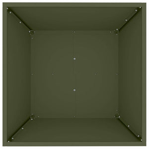 Trädgårdsplanterare Olivgrön 50 x 50 x 15 cm Kallvalsat stål