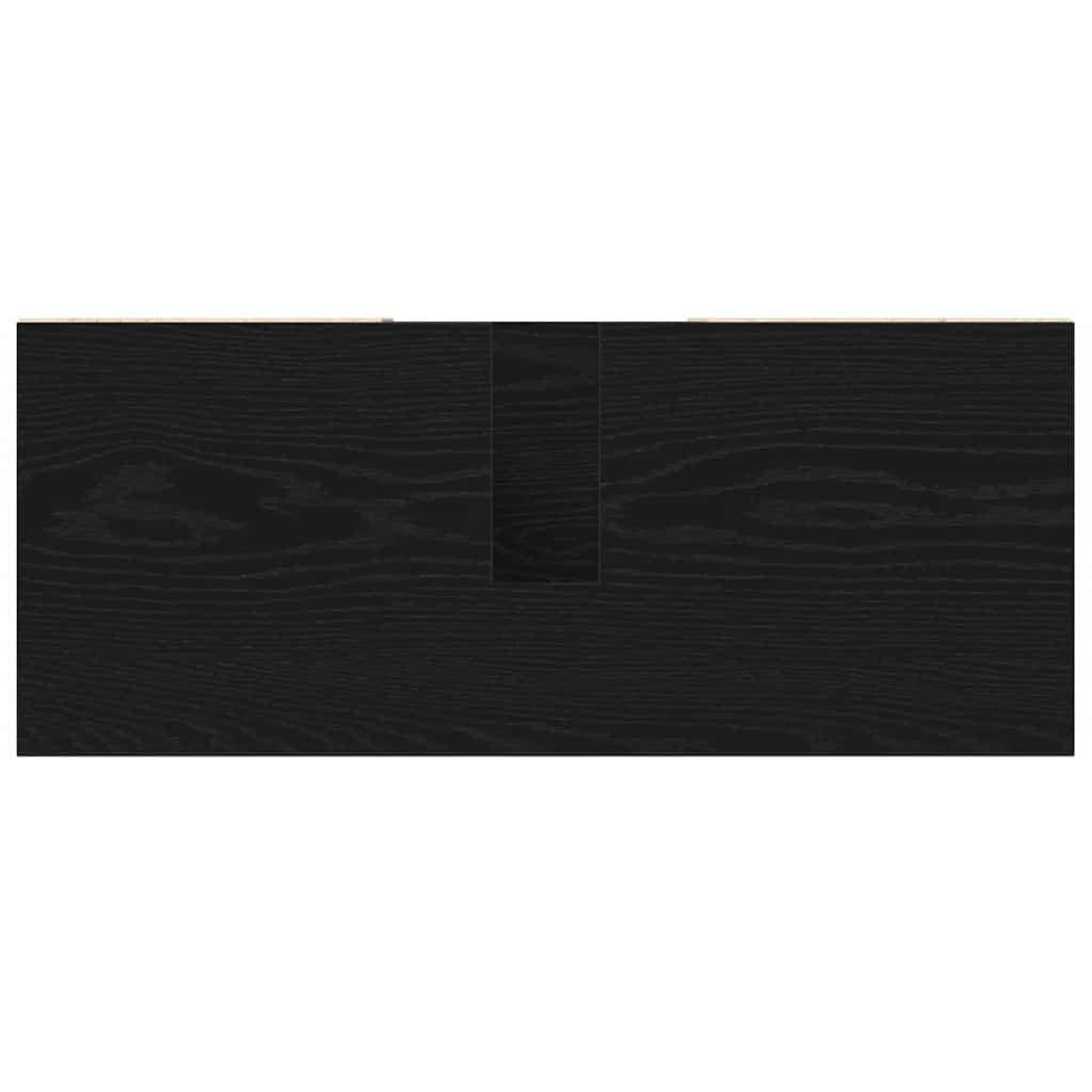 Badrumsskåp med hylla Svart 80 x 33 x 60 cm Konstruerat trä