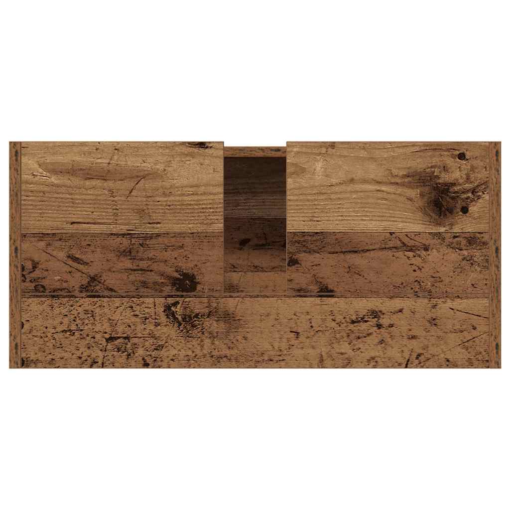 Badrumsskåp Gammalt trä 80 x 33 x 60 cm Konstruerat trä