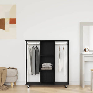 Garderob med hylla Svart ek 102 x 38 x 110 cm Konstruerat trä