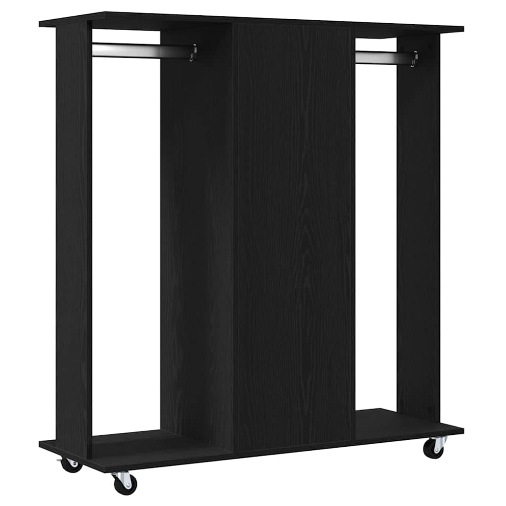 Garderob med hylla Svart ek 102 x 38 x 110 cm Konstruerat trä