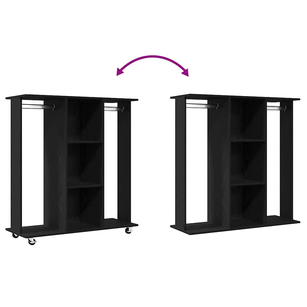 Garderob med hylla Svart ek 102 x 38 x 110 cm Konstruerat trä