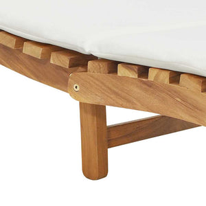 Trädgård Sunlounger Brun 198 x 55 x 58,5 cm Massivt teakträ