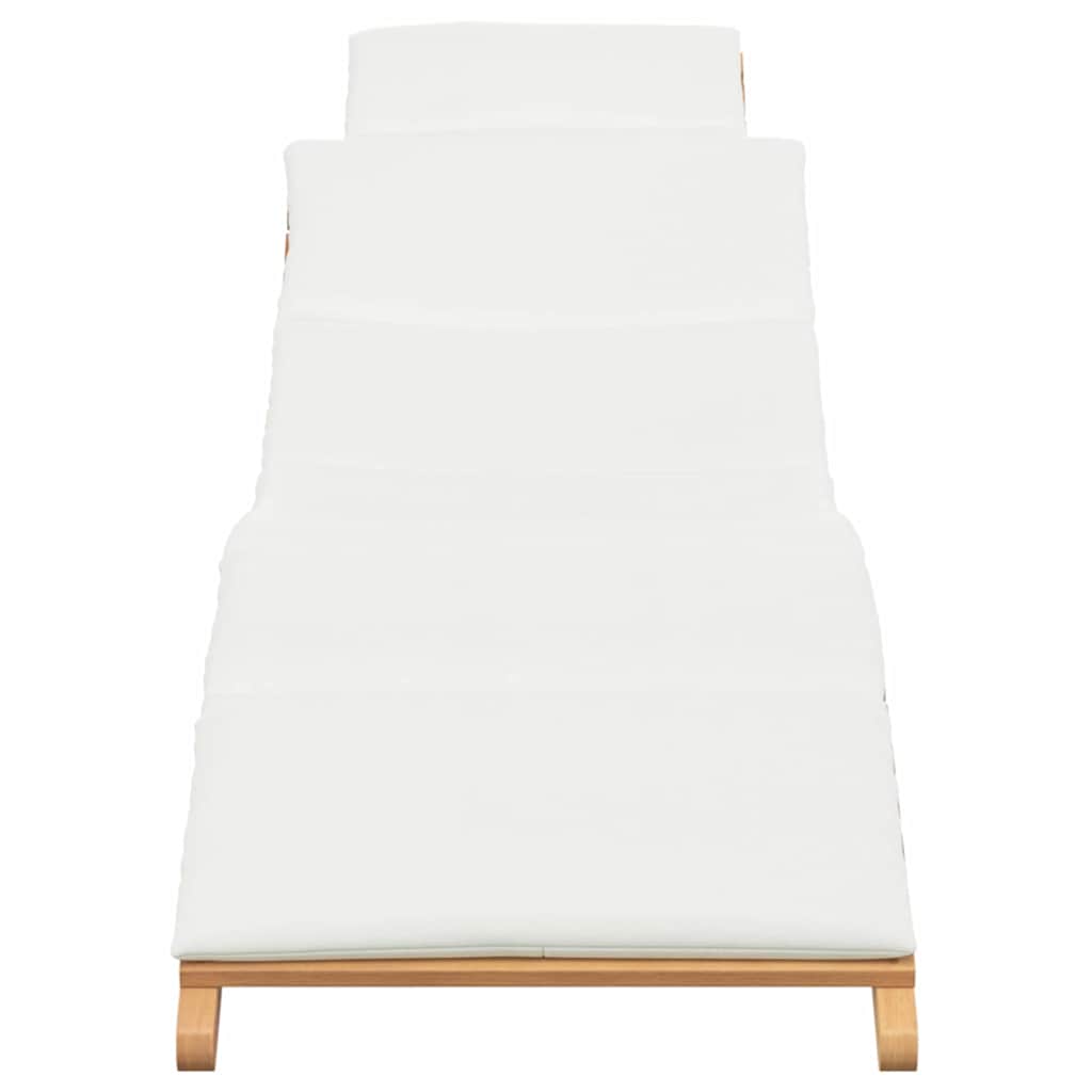 Trädgård Sunlounger Brun 198 x 55 x 58,5 cm Massivt teakträ