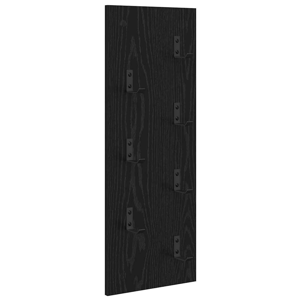 Väggmonterad Klädhängare Väggmonterat Svart Ek 30 x 1,5 x 80 cm