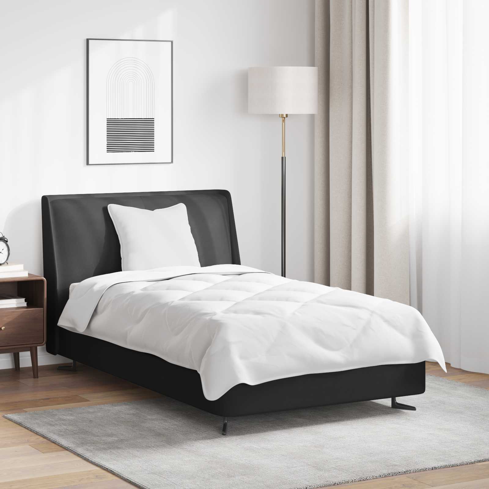 Duntäcke med kudde 2 pcs Vit Mikrofiber