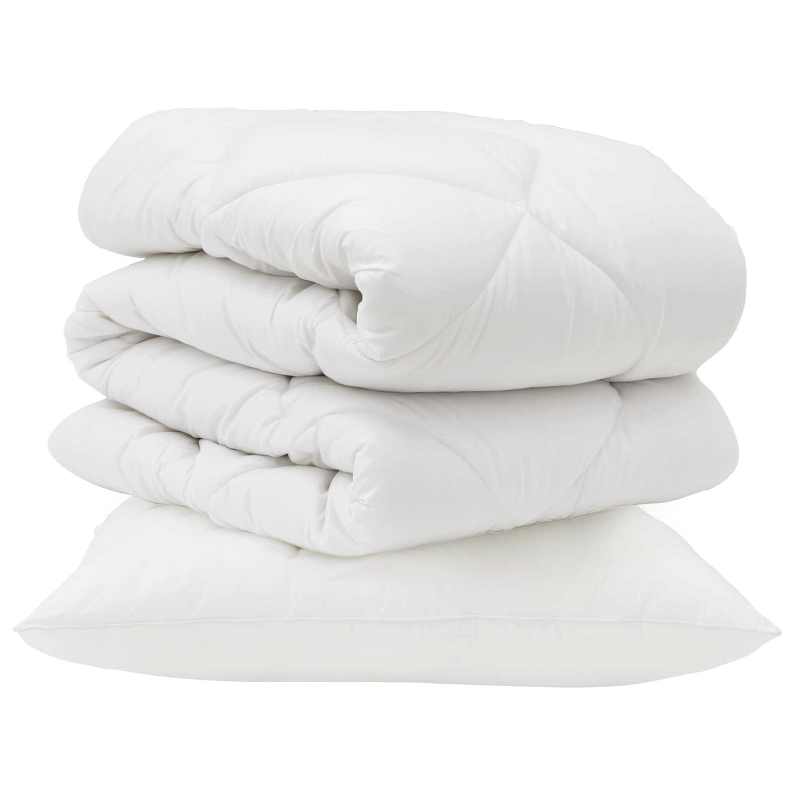 Duntäcke med kudde 2 pcs Vit Mikrofiber