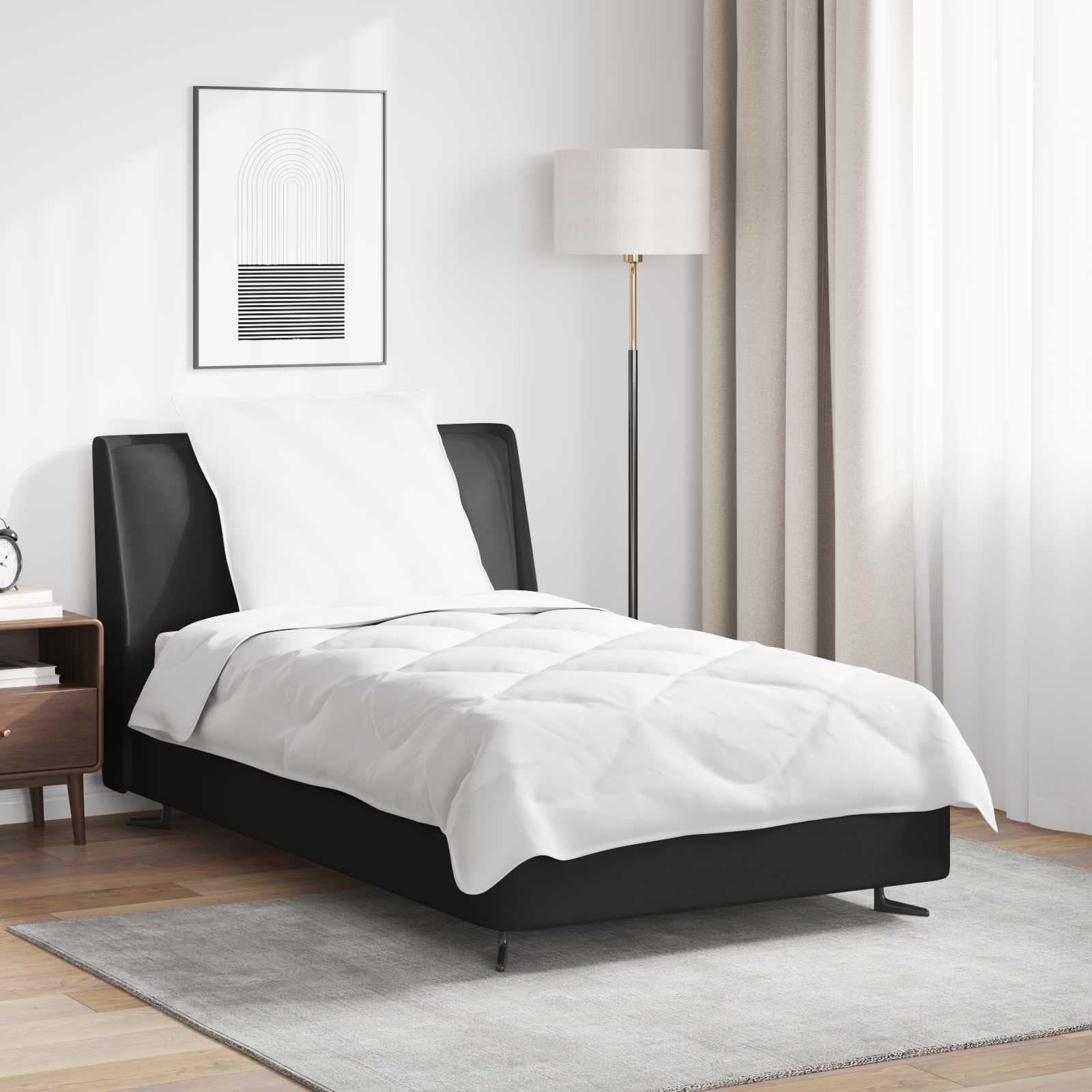 Duntäcke med kudde 2 pcs Vit Mikrofiber