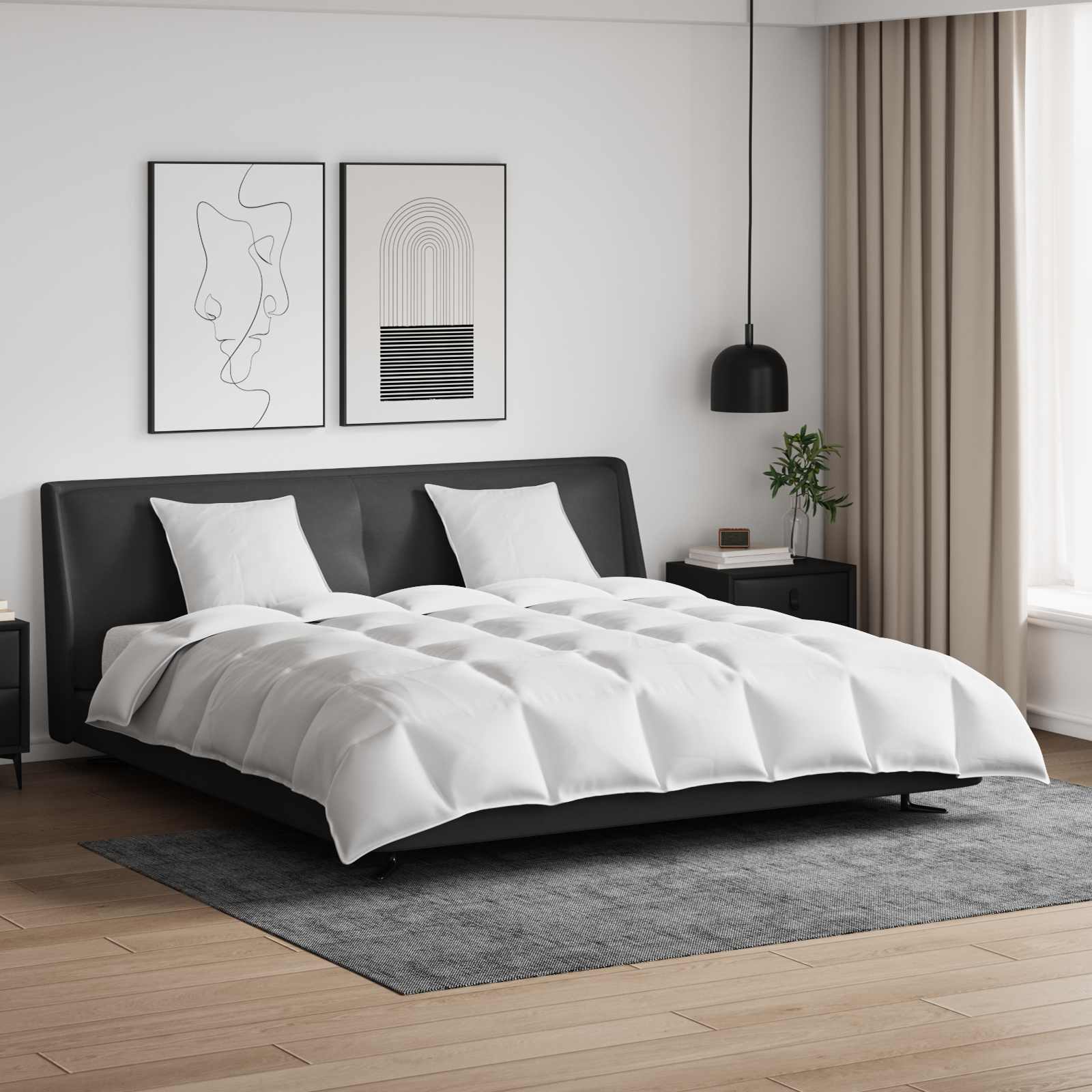 Täckeset med kudde 3 pcs Vit Dunfjäder