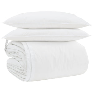 Täckeset med kudde 3 pcs Vit Dunfjäder