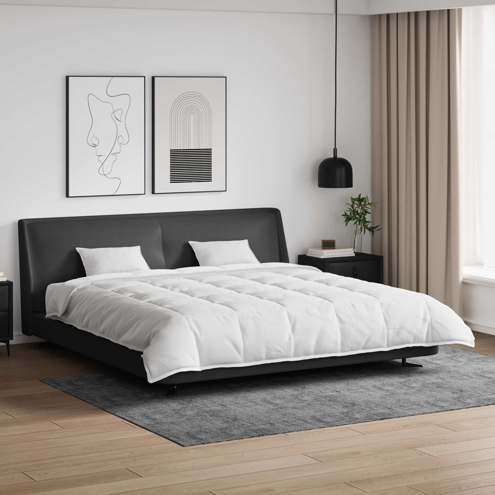 Täckeset med kudde 3 pcs Vit Dunfjäder