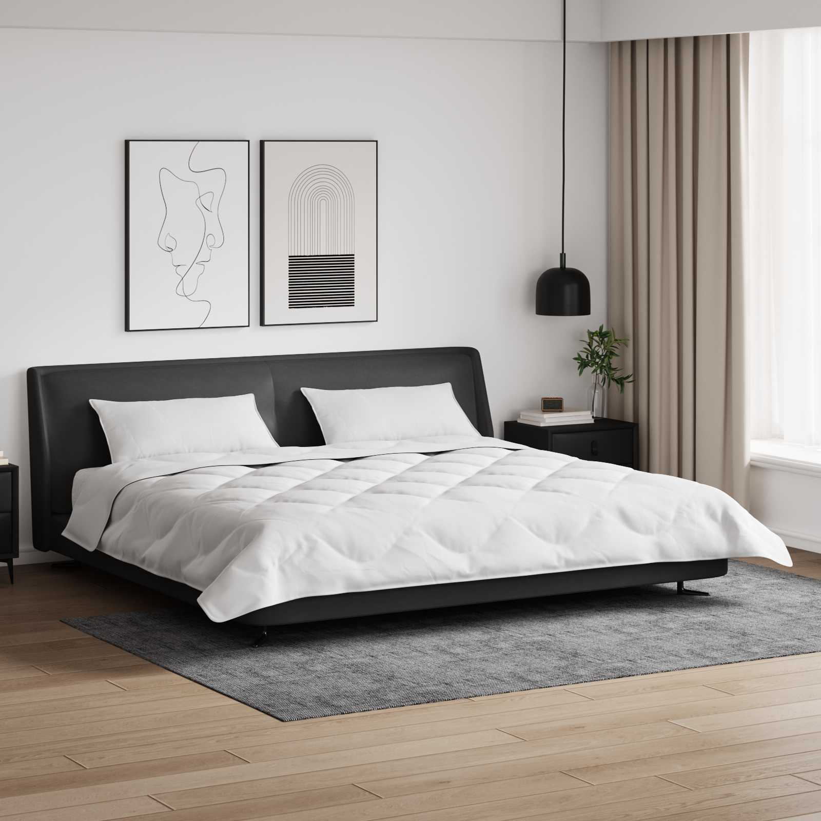 Vinter Täcke med kudde 3 pcs Vit Mikrofiber