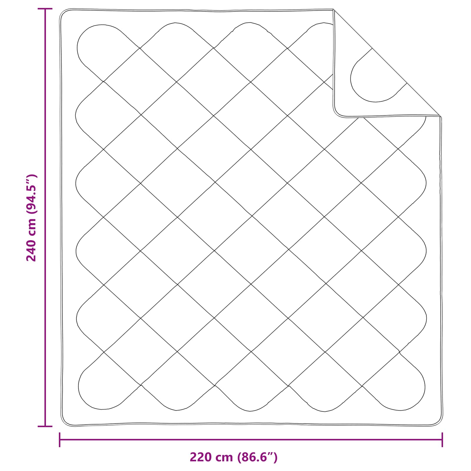 Vinter Täcke med kudde 3 pcs Vit Mikrofiber