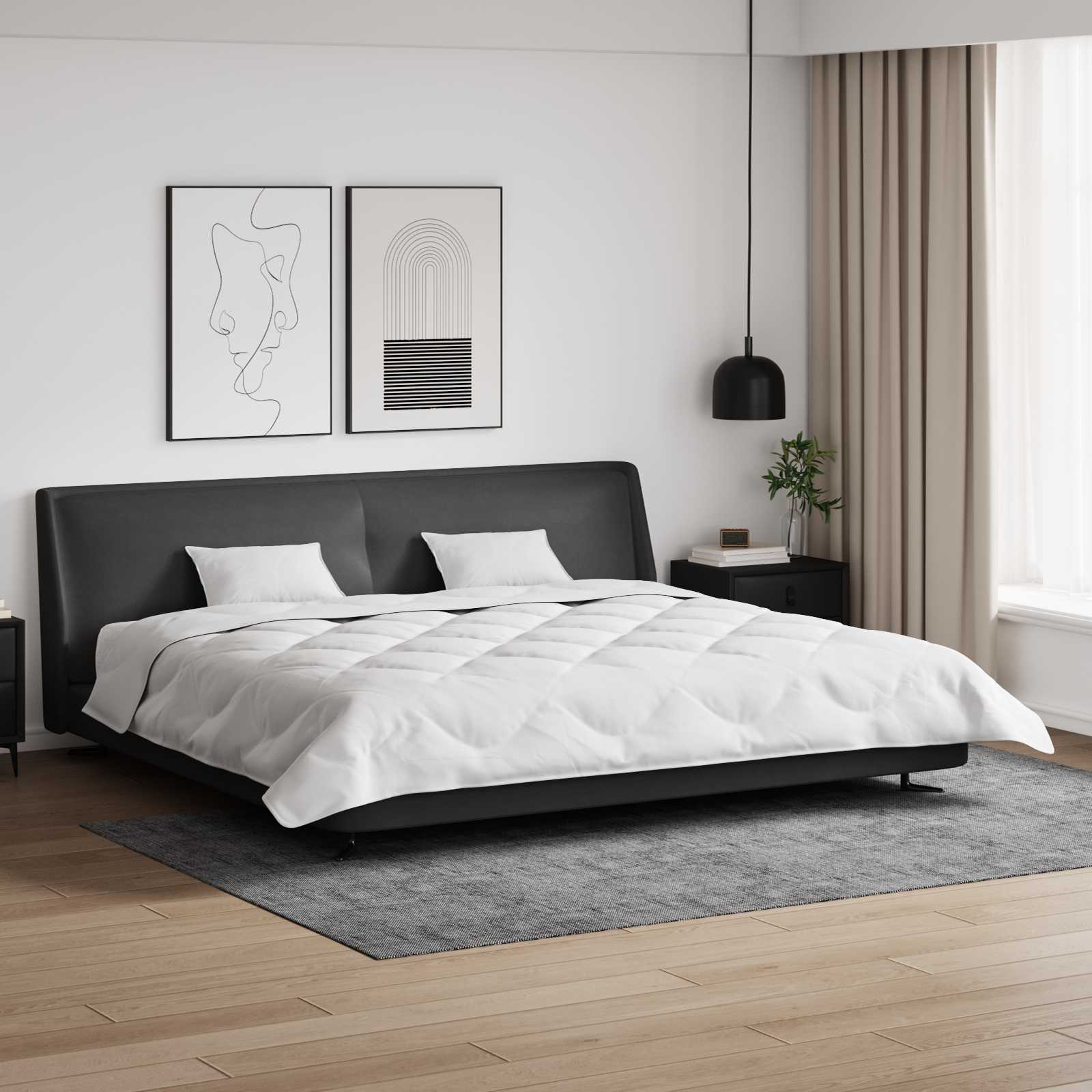 Vinter Täcke med kudde 3 pcs Vit Mikrofiber