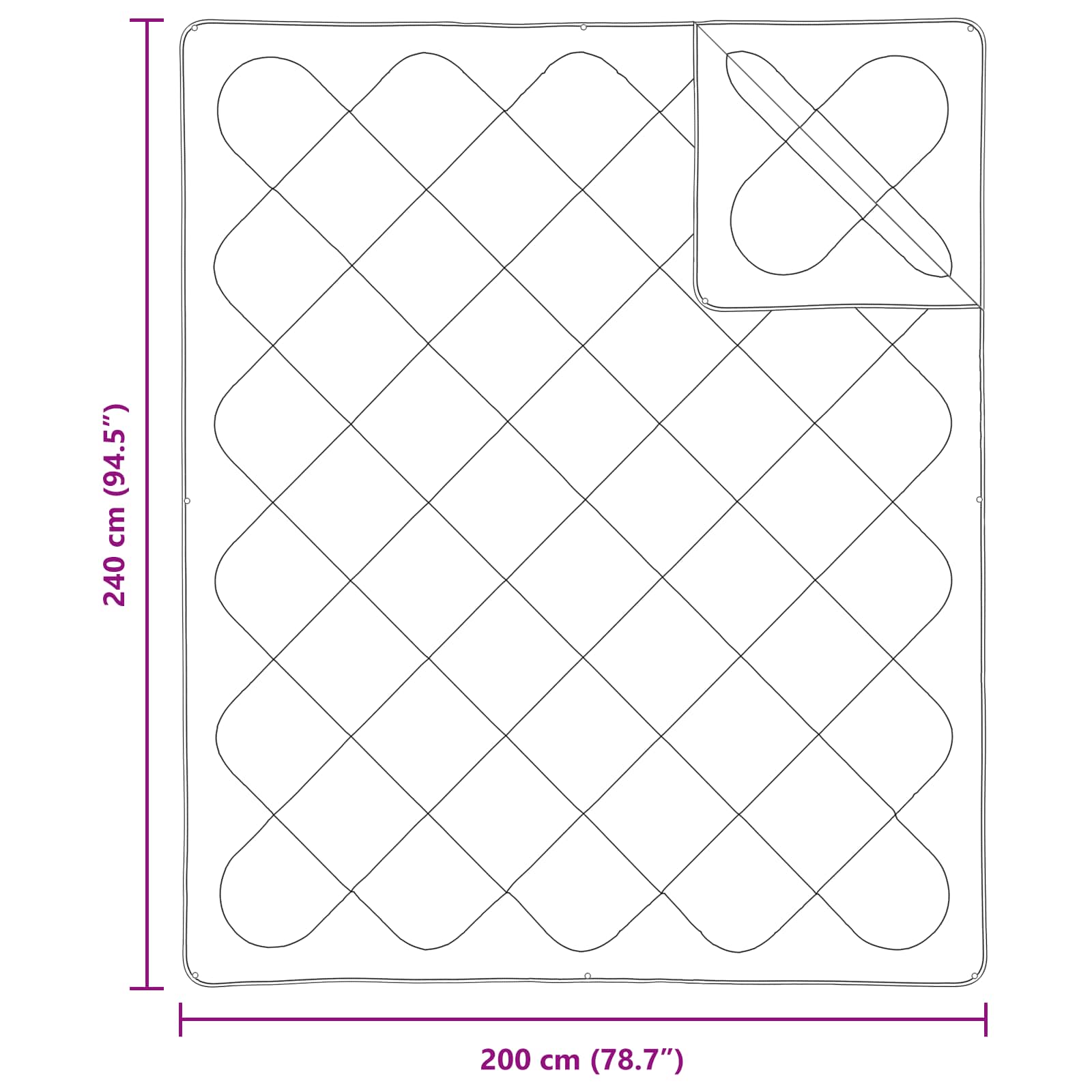 Duntäcke med Kuddar med kudde 3 pcs Vit Mikrofiber