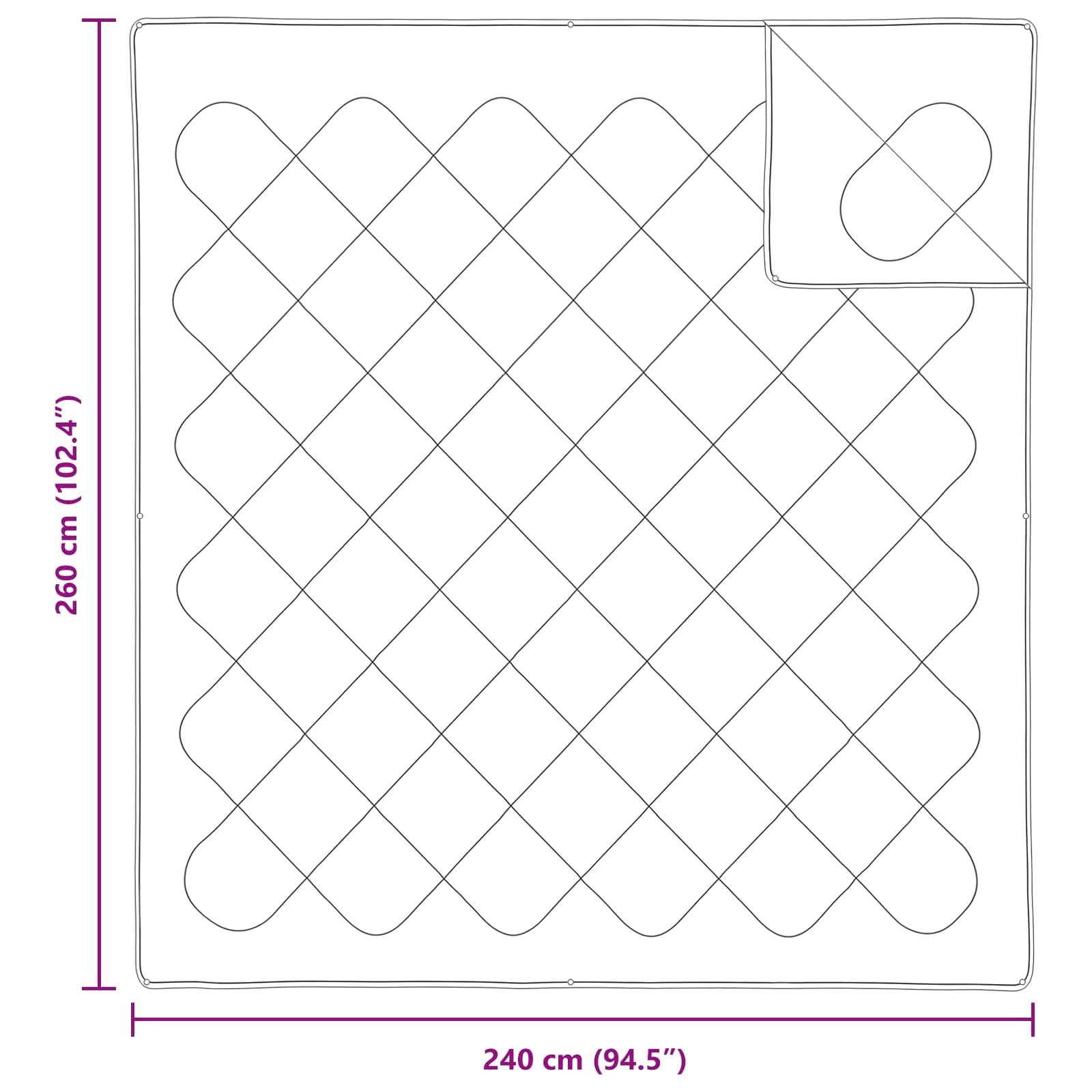 Duntäcke med Kuddar med kudde 3 pcs Vit Mikrofiber
