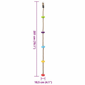 Klätterrep Flerfärgsdesign 10,5 x 10,5 x 201 cm Polyester