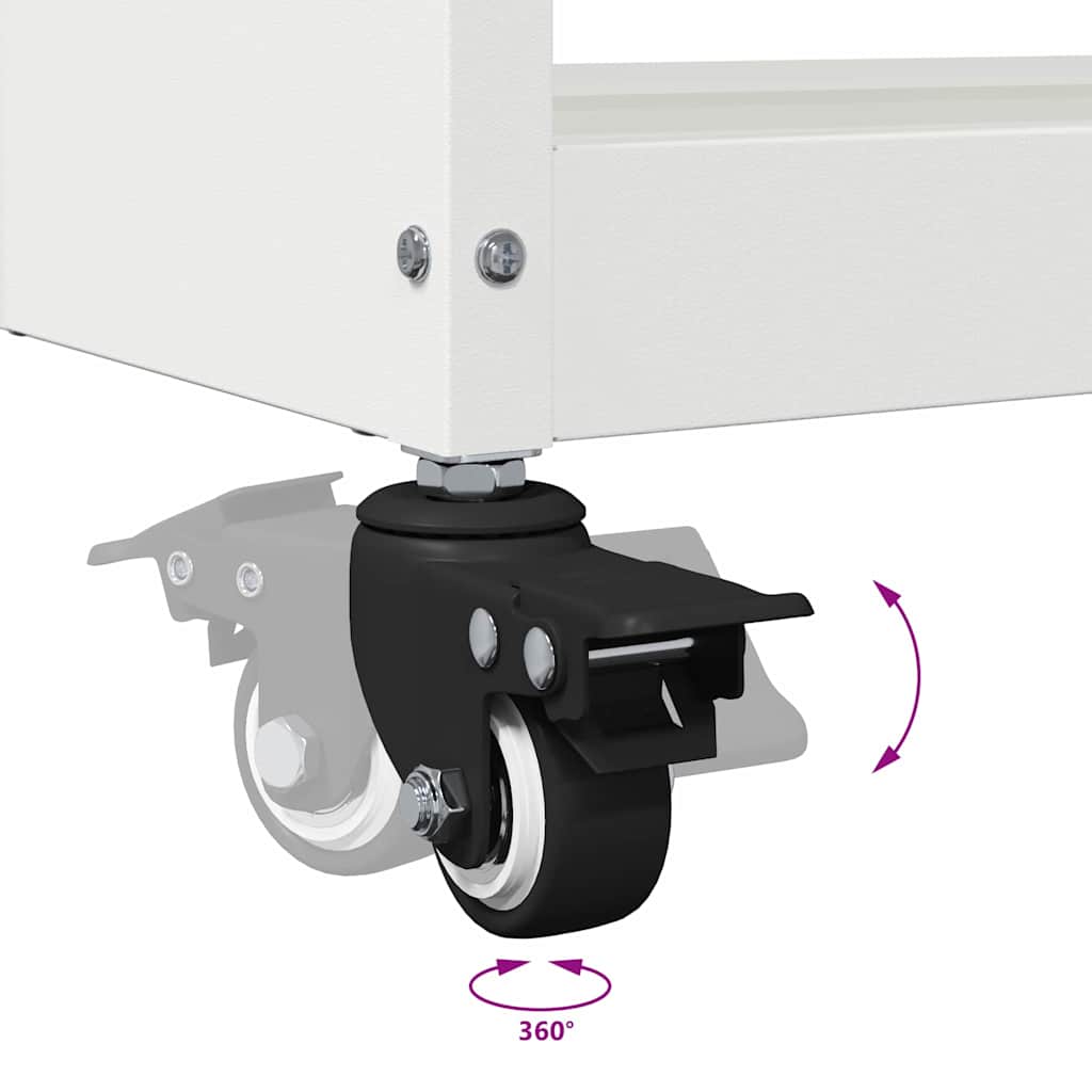 Verktygsvagn med hylla Vit 75 x 35 x 73 cm Kallvalsat stål