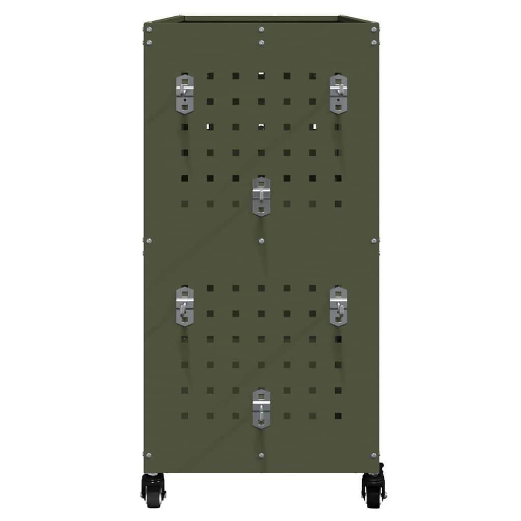 Verktygsvagn med hylla Olivgrön 75 x 35 x 73 cm Kallvalsat stål