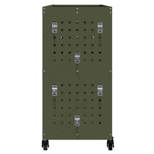 Verktygsvagn med hylla Olivgrön 75 x 35 x 73 cm Kallvalsat stål