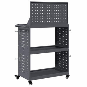 Verktygsvagn med hjul Antracit 65 x 35 x 111 cm Kallvalsat stål