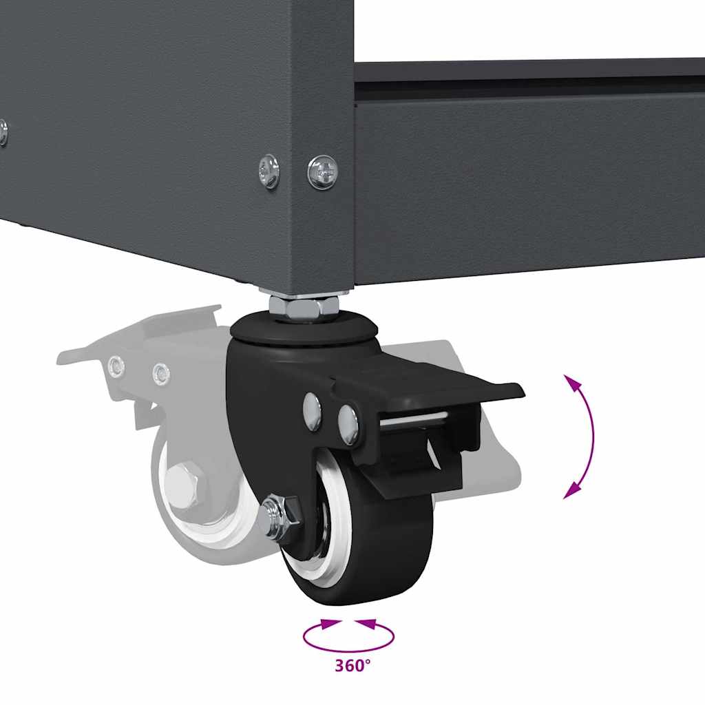 Verktygsvagn med hjul Antracit 65 x 35 x 111 cm Kallvalsat stål