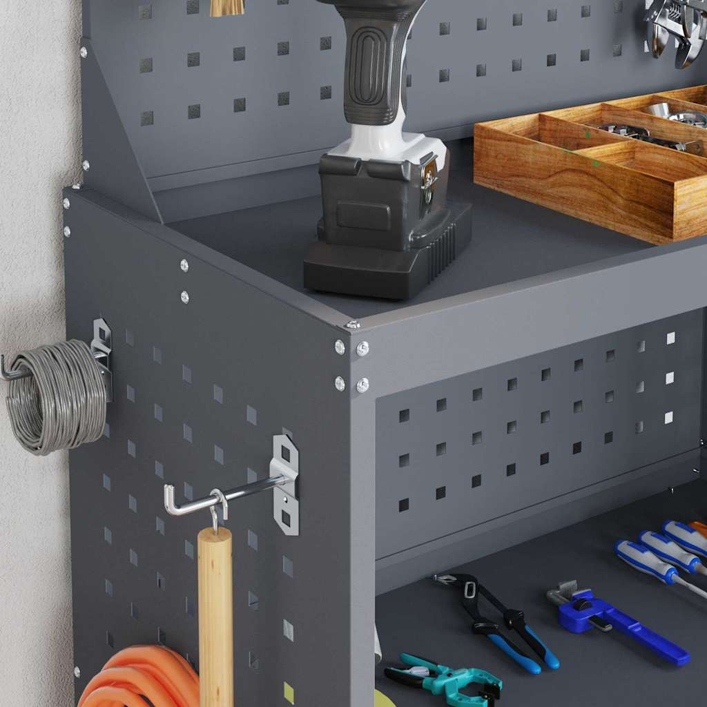 Verktygsvagn med hjul Antracit 65 x 35 x 111 cm Kallvalsat stål