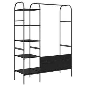 Klädhängare med hylla Svart 120 x 44 x 160 cm Konstruerat trä