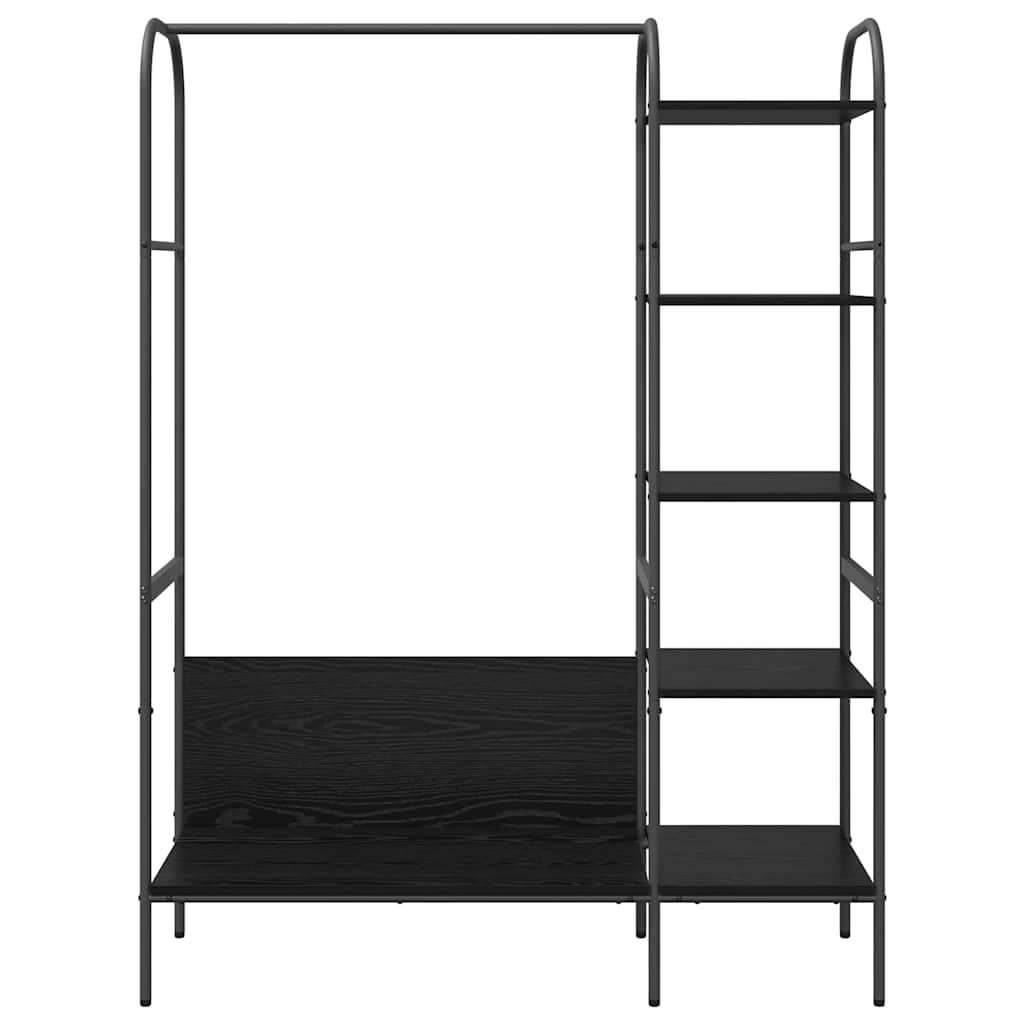 Klädhängare med hylla Svart 120 x 44 x 160 cm Konstruerat trä