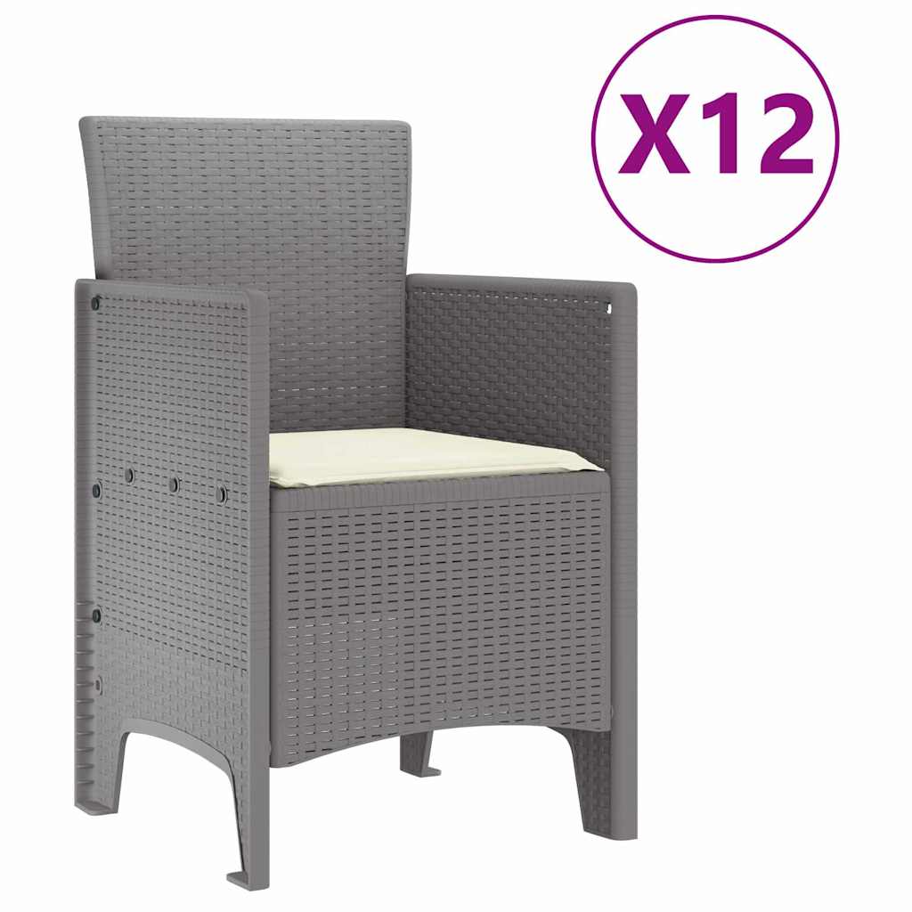 Trädgårdsmöbelset 13 pcs Ljusgrå Polt rotting