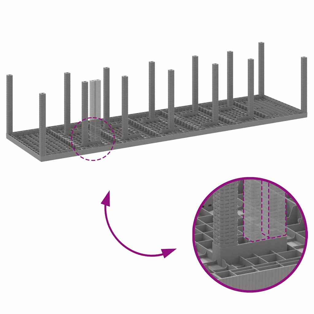 Trädgårdsmöbelset 13 pcs Ljusgrå Polt rotting