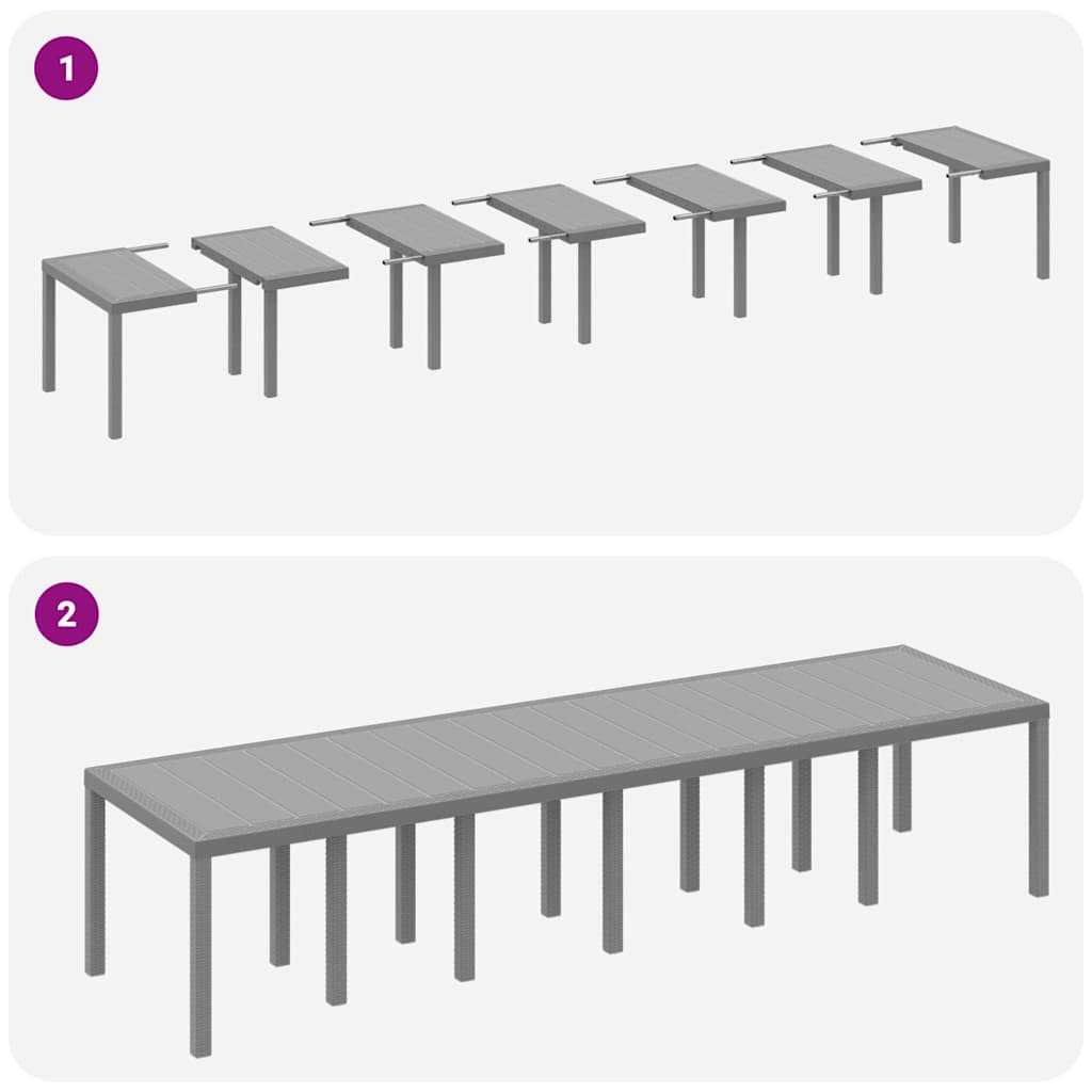 Trädgårdsmöbelset 13 pcs Ljusgrå Polt rotting