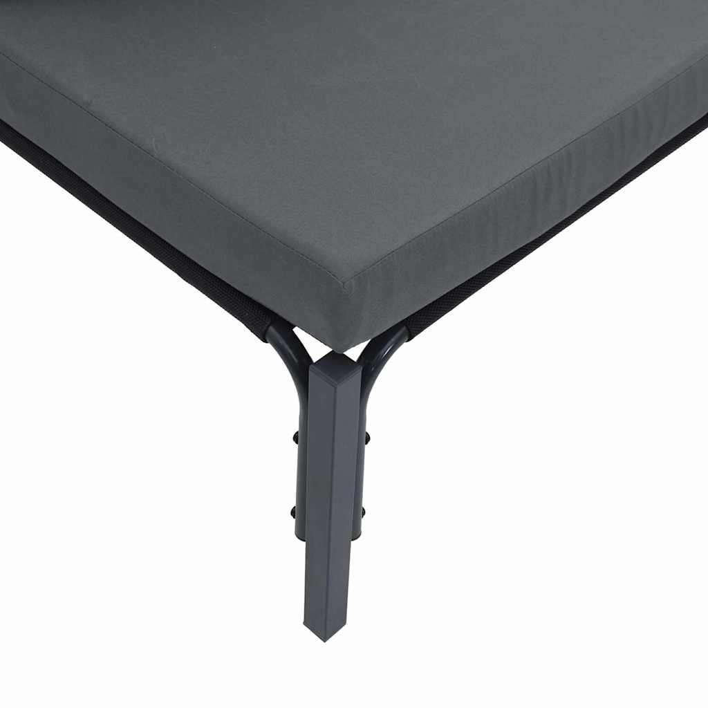 Trädgårdsoffset med kudde 7 pcs Svart Stål