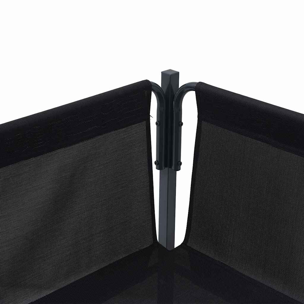 Trädgårdsoffset med kudde 7 pcs Svart Stål