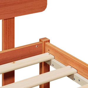 Sängram med huvudgavel Vaxbrun 160 x 200 cm Massiv furu